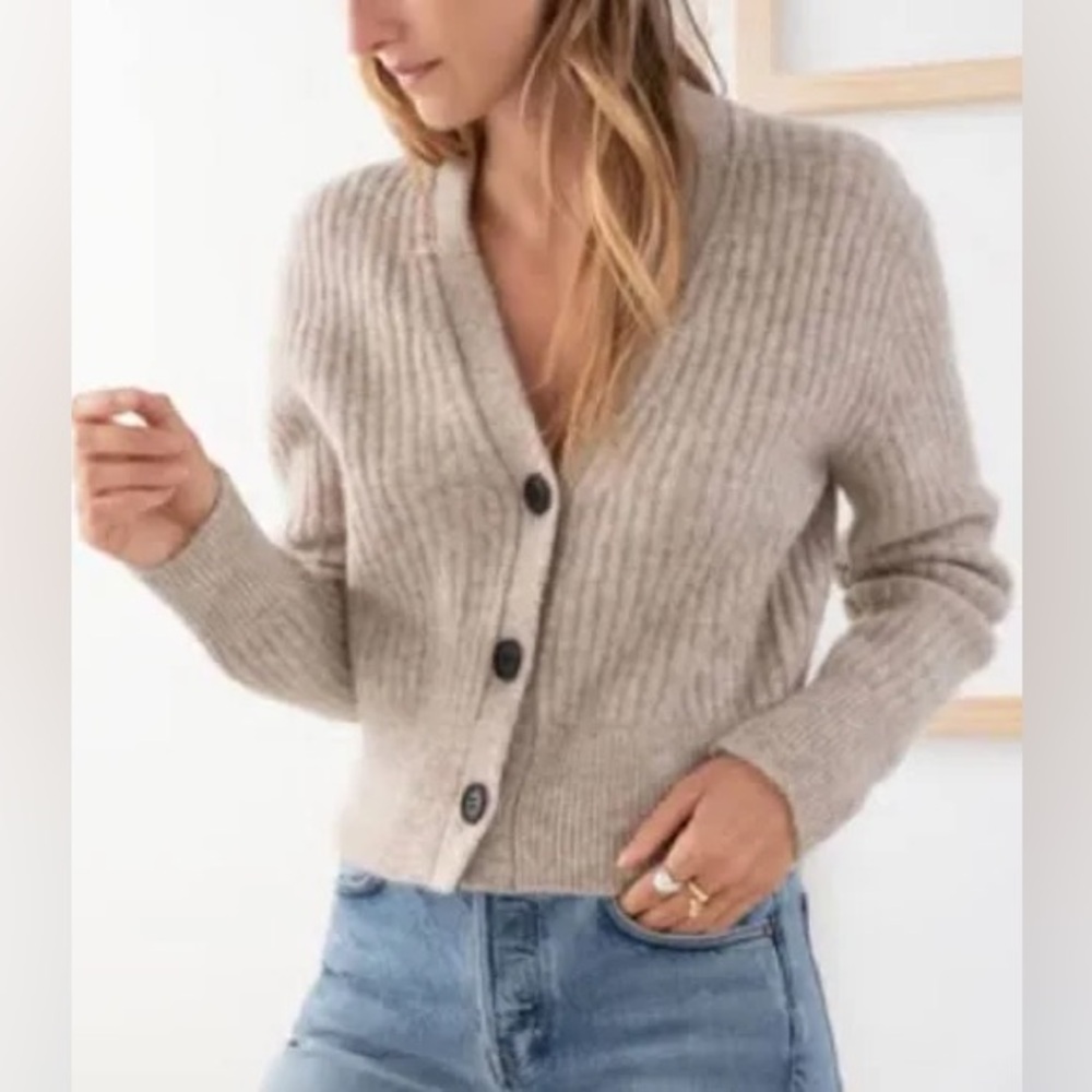Alpaca Wool Cropped Cardigan